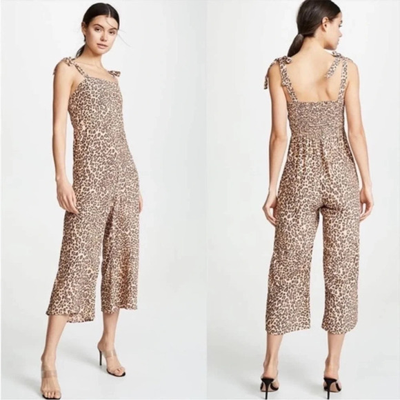 Anthropologie Faithfull The Brand Elsa Leopard Print Jumpsuit Size S / 4 - Picture 1 of 10